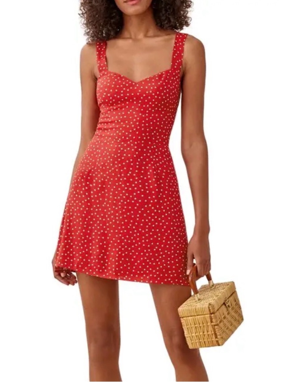 Reformation Humphrey Red Polka Dot Minidress In Ditty